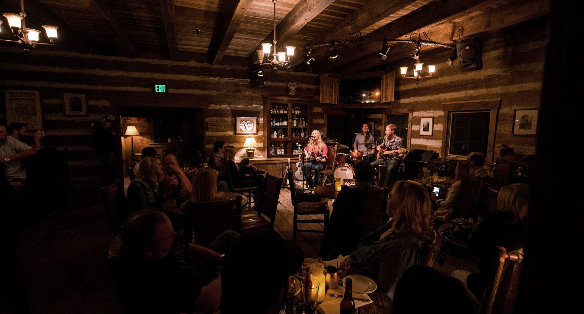 Musicians playing at the Owl Bar