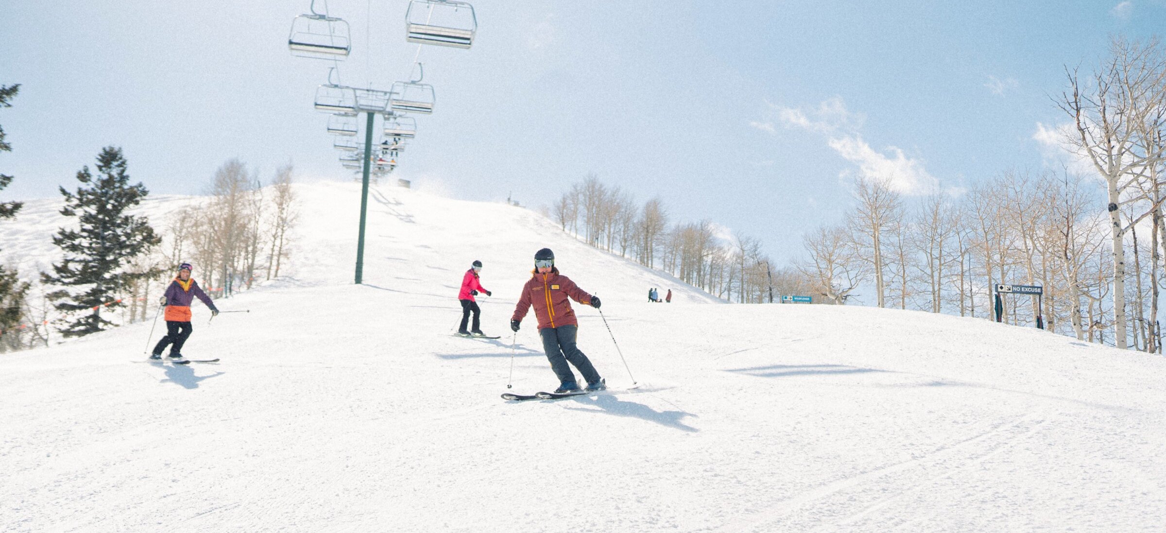 Ski school at top of Reds Summit at Sundance Mountain Resort