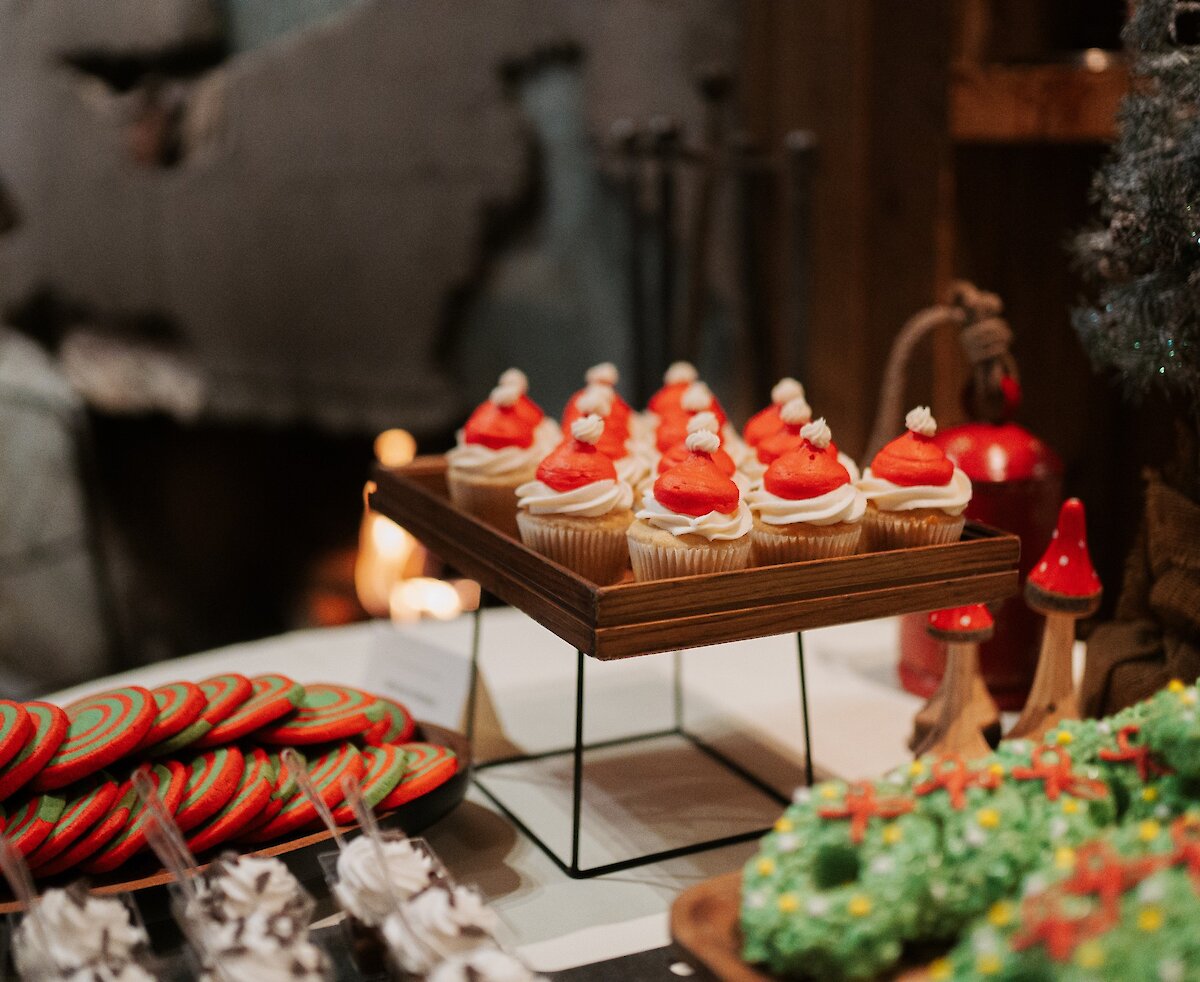 Christmas treats on a buffet table