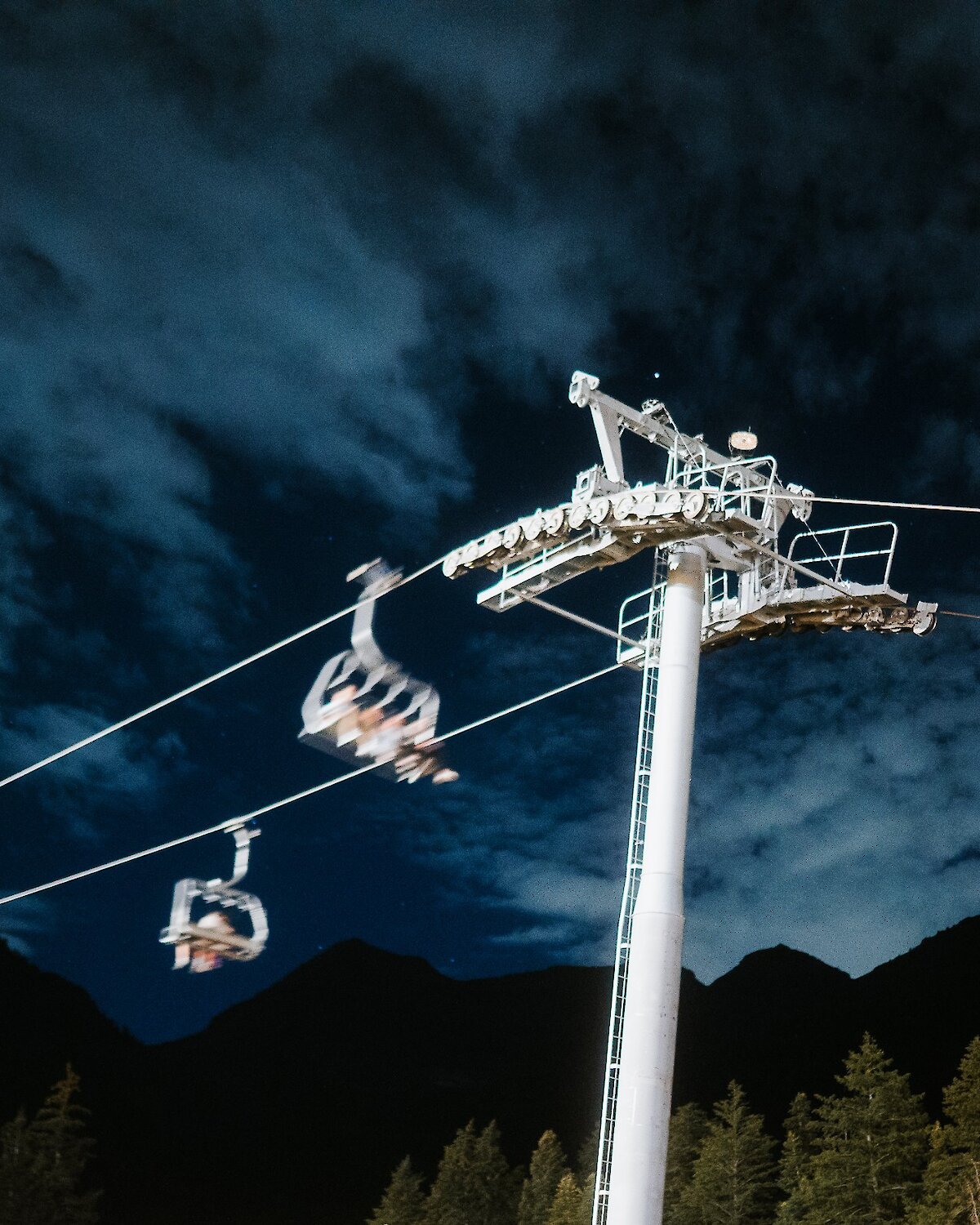 Full Moon lift ride at Sundance Mountain Resort