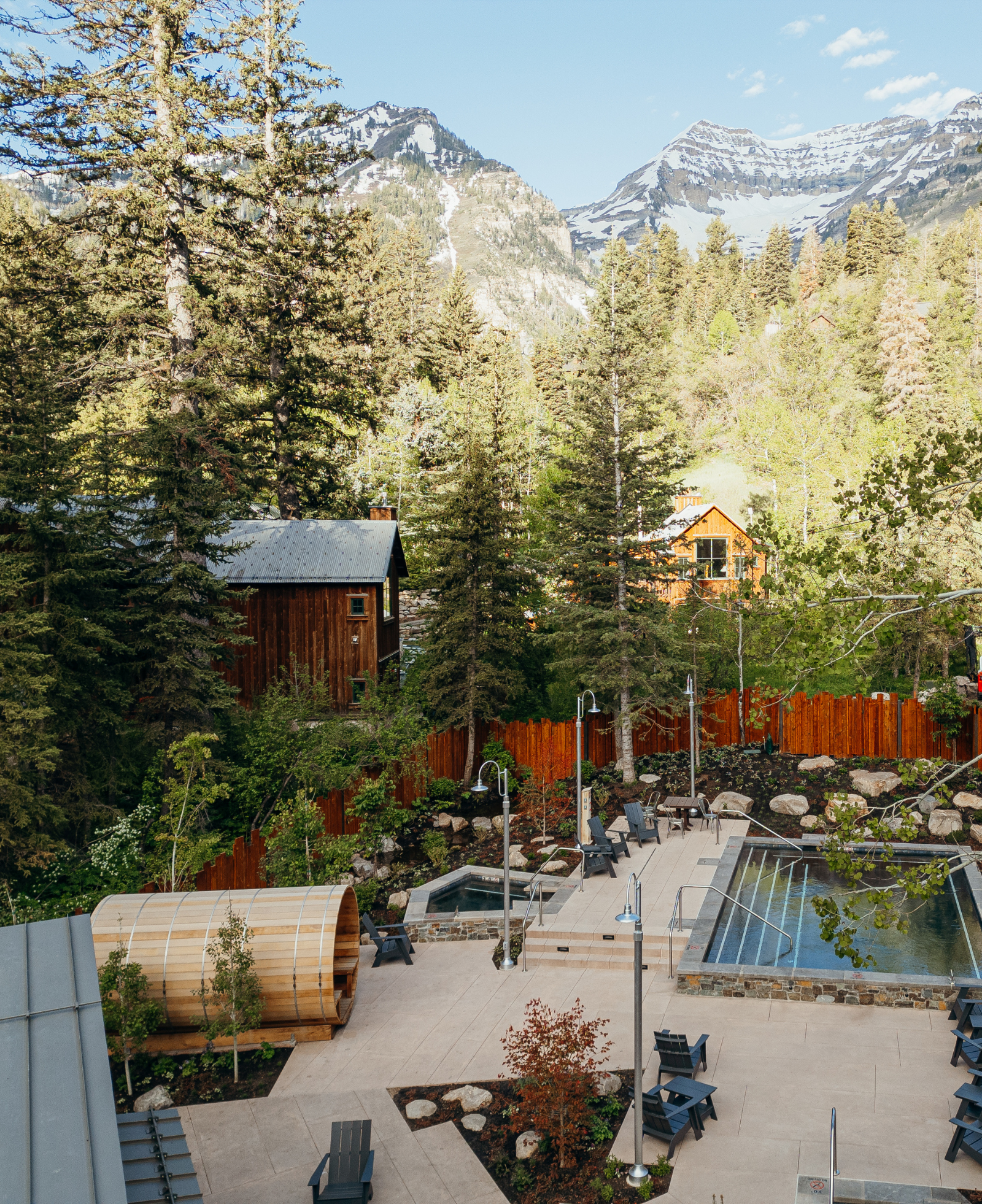 Trio of pools with a view of Mount Timp.
