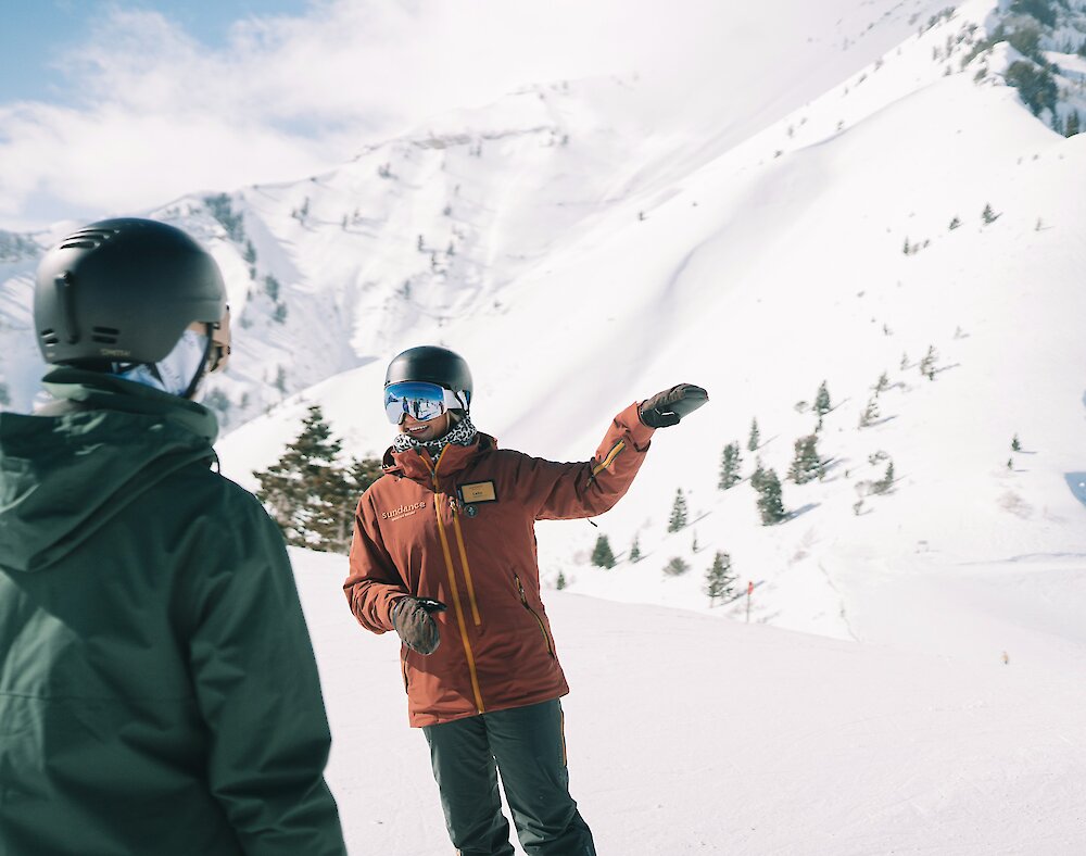 Private ski school lesson at Sundance resort