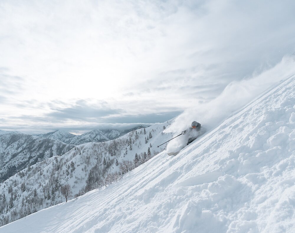 Skiing powder at Sundance Mountain Resort