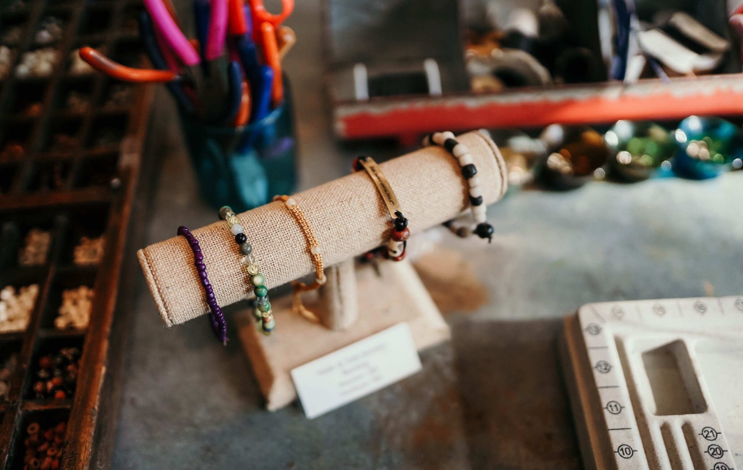 Bracelets at the art studio