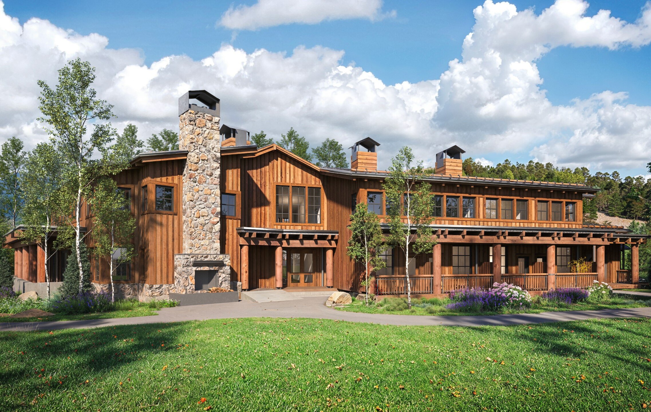 The Inn Exterior Fireplace