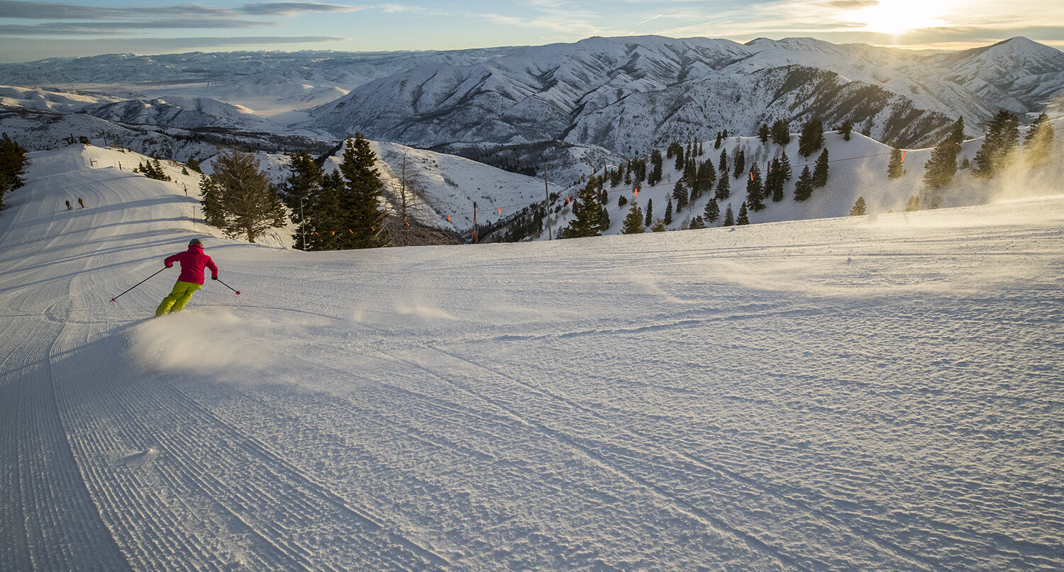 Skiing down Amy's Ridge at Sundance Mountain Resort