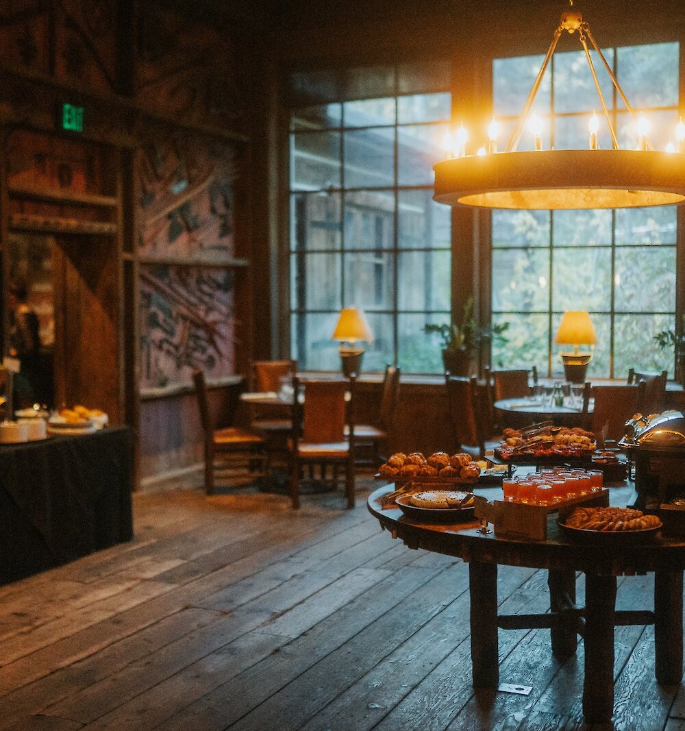 Sunday brunch buffet set up in the Foundry Grill.