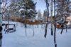 A snowy winter landscape surrounds Cirque Crest family vacation rental.