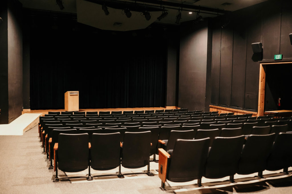Spacious state-of-the-art theater with a large stage and 144 seats.