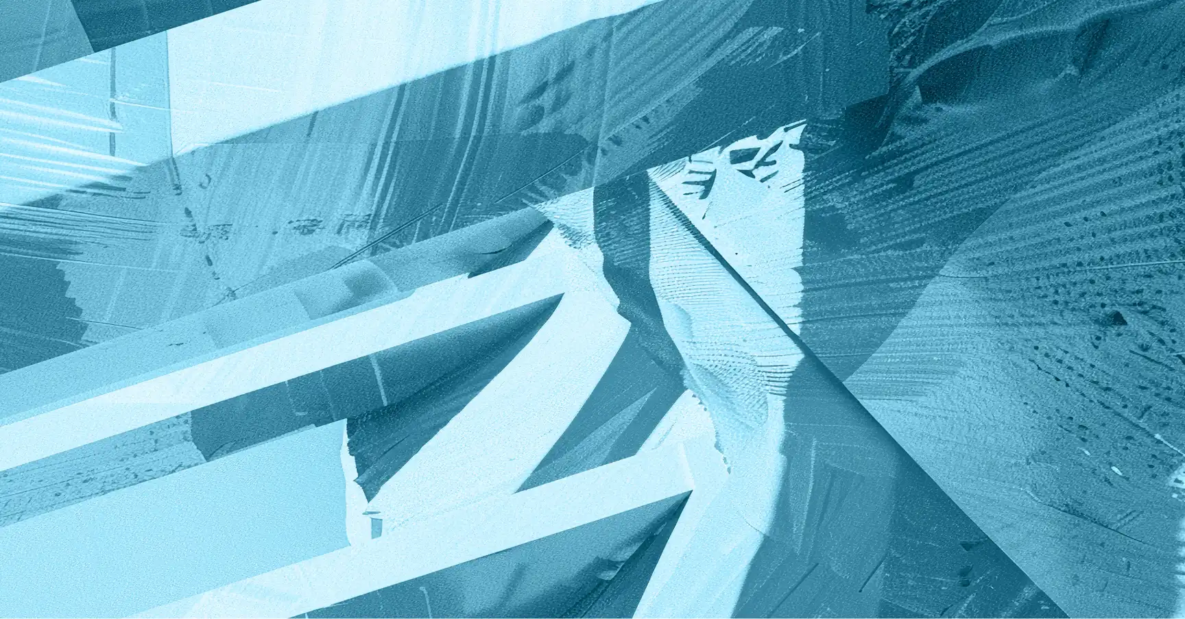 Abstract blue-toned image with intersecting lines and textures. Various shades of blue create depth and a sense of movement, with patterns resembling brush strokes and geometric shapes. The artwork evokes the dynamic flow of a season pass unfolding in an expressive visual journey.