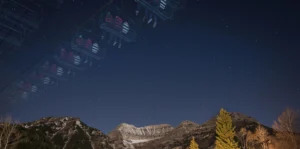 Full moon chairlift ride with stunning views at Sundance resort.