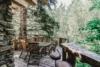 Magnificent outdoor dining area nestled in the trees surrounding Dream Catcher cabin.