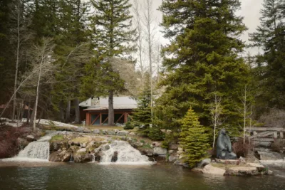 A beautiful view of the pond and scenery at Sundance Resort.