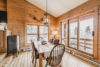 Spacious dining room with a breathtaking view of the mountains.