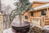 Mountainview Cabin's private outdoor hot tub is just a few steps from the door.