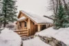 A magical view of the snow-covered Mountainview Cabin.