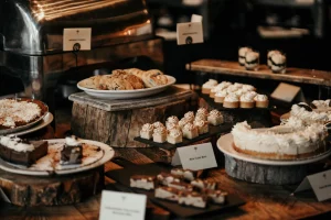 Bruch is served at the Foundry Grill with an assortment of delicious cakes and pastries.