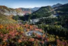 Scenic aerial view of the Sundance Resort in the fall.