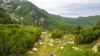 Aerial view of summertime campgrounds at Sundance Resort.