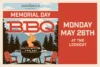 Vintage-style poster for a Memorial Day BBQ at Sundance Mountain Resort on Monday, May 26th. The design features a grill with flames and mountains, trees, and two red chairs in the background.